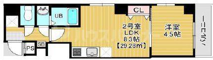 FREESIA梅島(1LDK/10階)の間取り写真