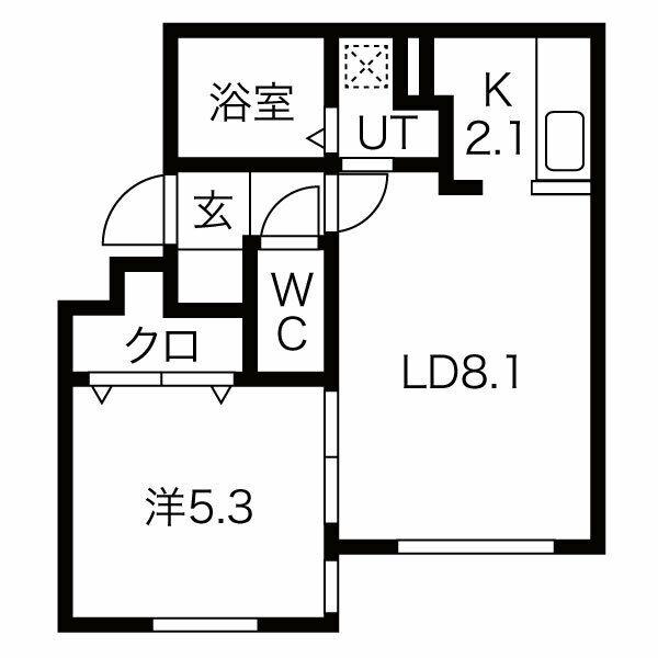 AJELM(1LDK/2階)の間取り写真