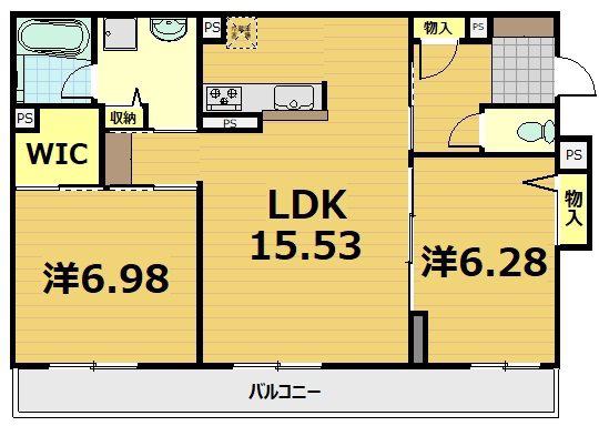 シャーメゾン京都桃山(2LDK/2階)の間取り写真