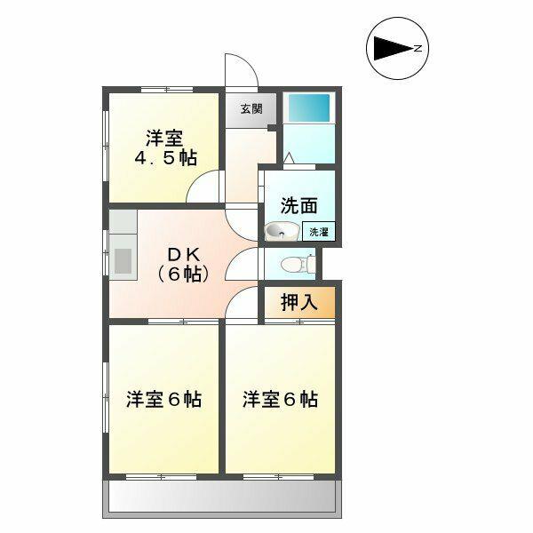 メゾン小林V(3DK/2階)の間取り写真