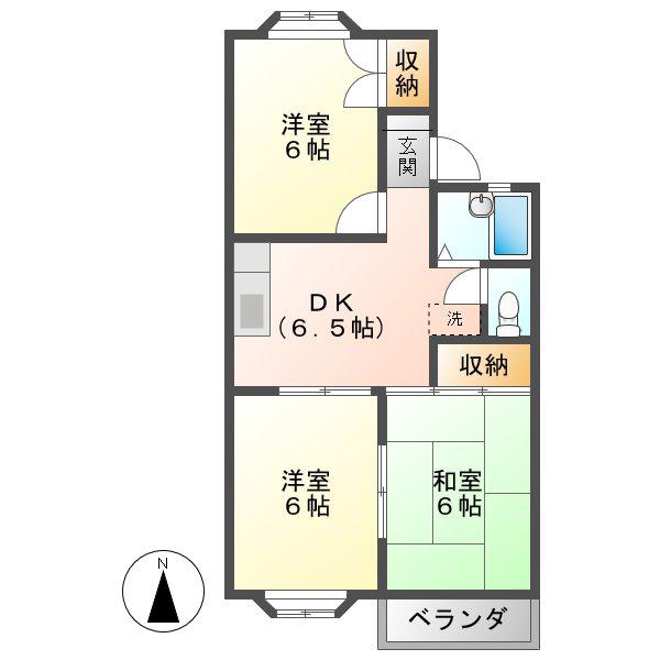メゾンアメニティ(3DK/1階)の間取り写真