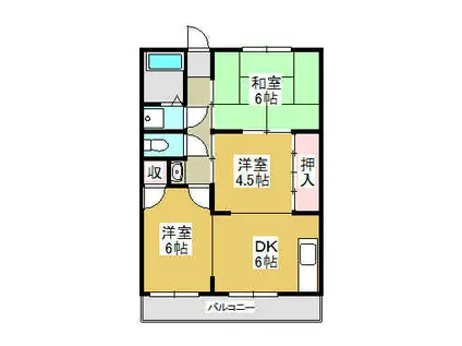 KGマンション富士見(2LDK/2階)の間取り写真