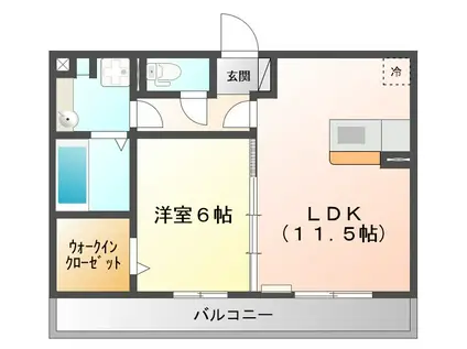 グランドエル・F D(1LDK/1階)の間取り写真