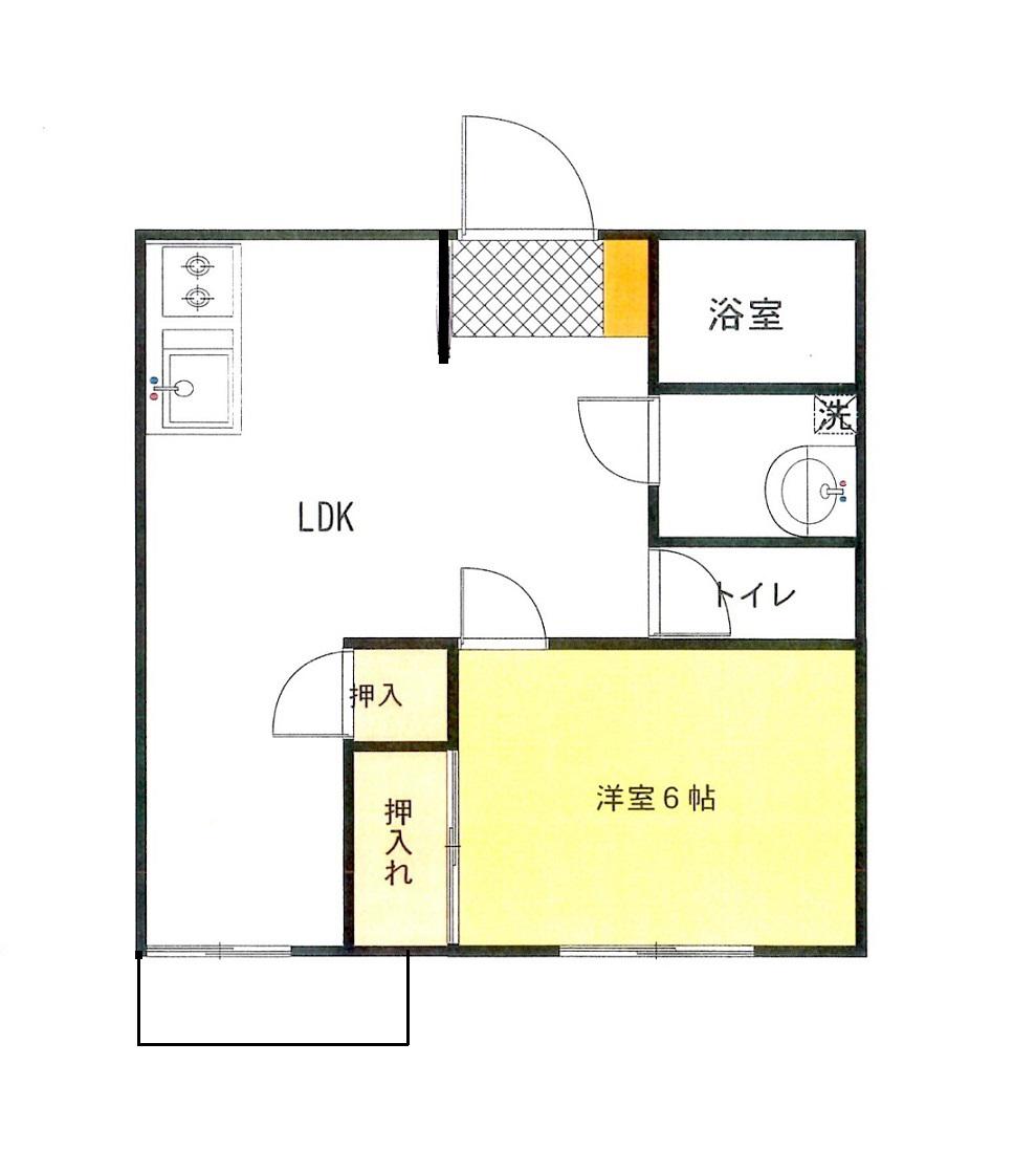 保土沢南B(1LDK/2階)の間取り写真
