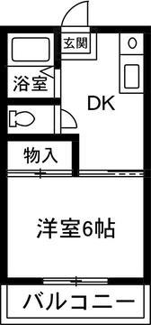 松之木ハイツ(1DK/2階)の間取り写真