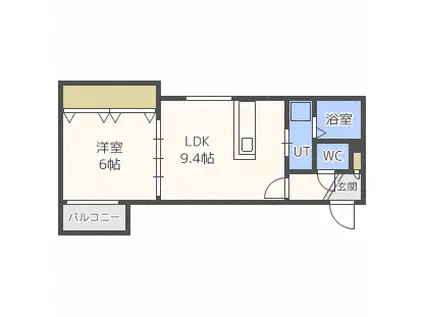 プラチナコートN18(1LDK/4階)の間取り写真