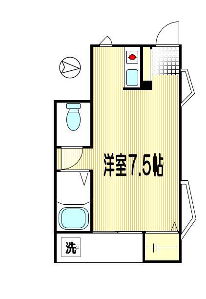 ファミールN(ワンルーム/1階)の間取り写真