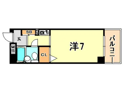 ヴェルドール王子公園(1K/7階)の間取り写真