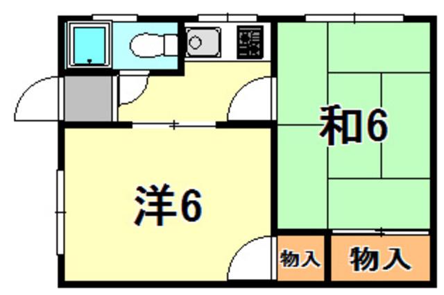 甲南荘(2K/1階)の間取り写真