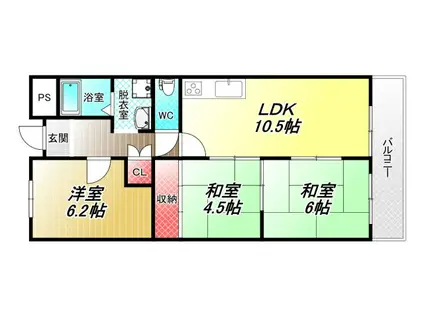 グランドメゾン曙(3LDK/2階)の間取り写真