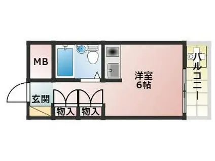 アルビオン西明石(ワンルーム/2階)の間取り写真