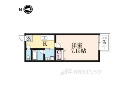 HOUSE Ⅰ ROKUBANKAN(1K/1階)の間取り写真