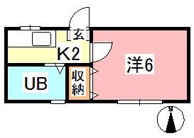 サクラハイツ(1K/1階)の間取り写真