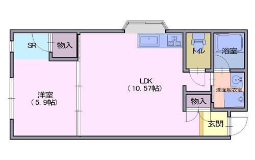 グリーンビュー池田(1LDK/2階)の間取り写真