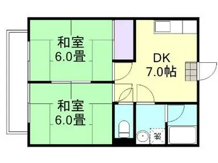 BEAUFRAISE(2DK/2階)の間取り写真