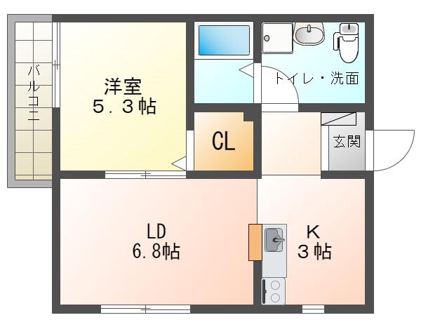 シエルブルー(1LDK/1階)の間取り写真