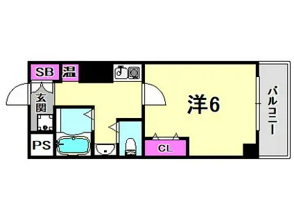 中山手ミオ壱番館(ワンルーム/2階)の間取り写真