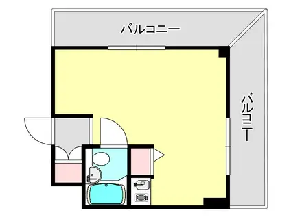 ライオンズマンション神戸花隈(ワンルーム/5階)の間取り写真