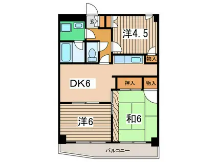鎧橋ビル(3DK/4階)の間取り写真