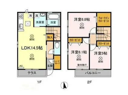 エスポワール高崎(3LDK/1階)の間取り写真