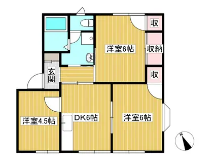 セントレージマキオA棟(3DK/1階)の間取り写真