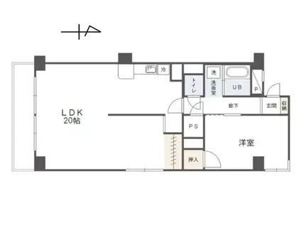 チサンマンション新潟(1LDK/4階)の間取り写真