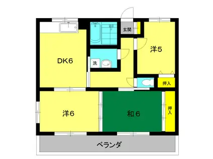 ハイツFORYOU(3DK/2階)の間取り写真