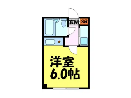 ティアラ宝塚(ワンルーム/3階)の間取り写真