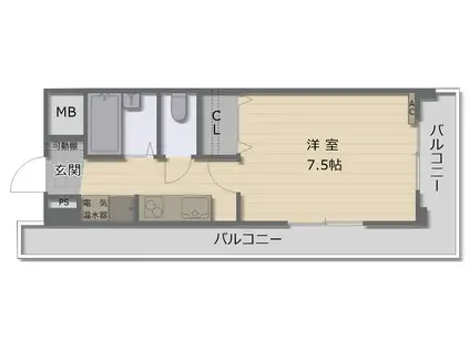 HIYORI-II (1K/2階)の間取り写真