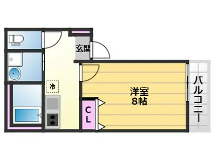 フジパレス浜寺諏訪森東Ⅱ番館(1K/1階)の間取り写真