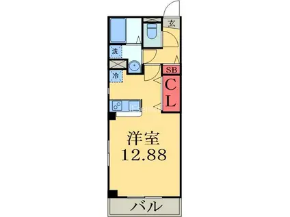 金太郎ヒルズ8(ワンルーム/1階)の間取り写真