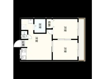 セントラルパビリオン(2DK/2階)の間取り写真