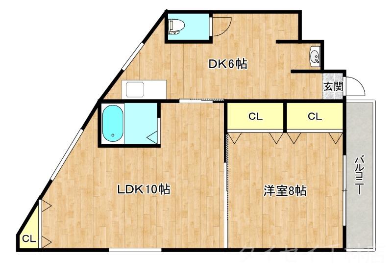 ビルシャナ赤川(2LDK/1階)の間取り写真