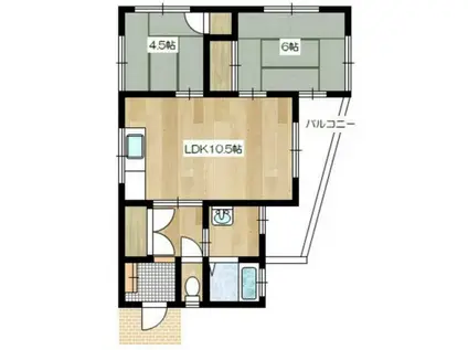 リバービレッジKEYS(2LDK/1階)の間取り写真