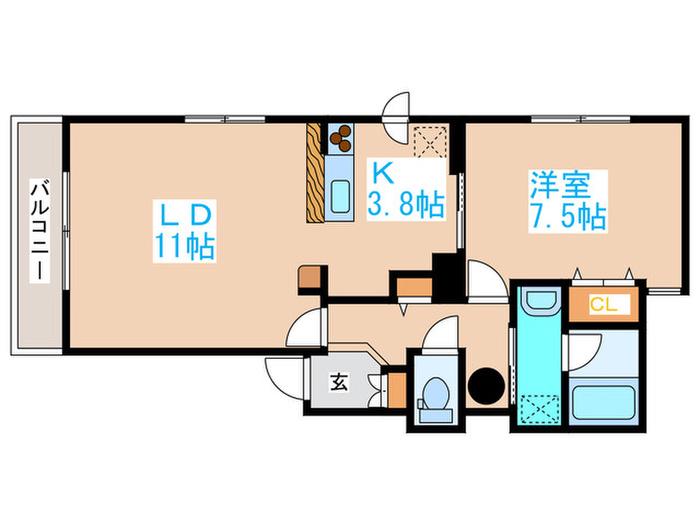 エムズワイ(1LDK/2階)の間取り写真