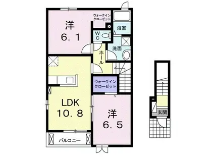 リバーサイド無限∞ III(2LDK/2階)の間取り写真