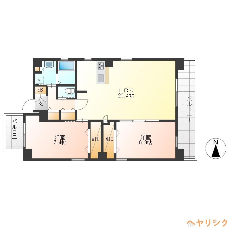THE GD ONE(2LDK/10階)の間取り写真
