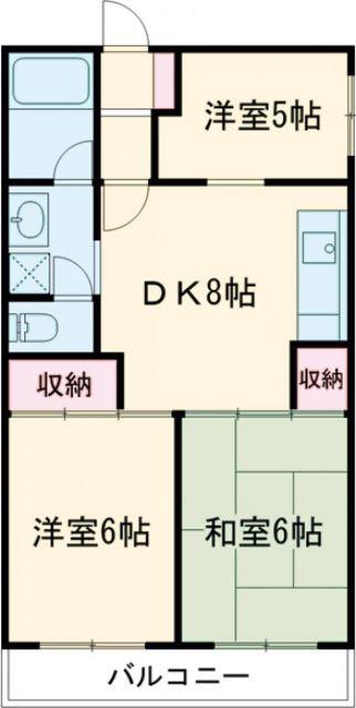 グランドゥール・サンポート(3DK/5階)の間取り写真