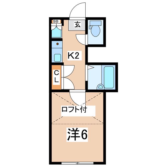 パレス郡山(1K/1階)の間取り写真