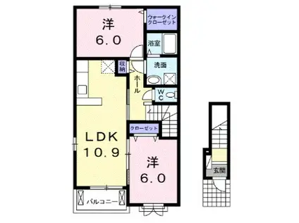 フォーリスト・パークIII(2LDK/2階)の間取り写真