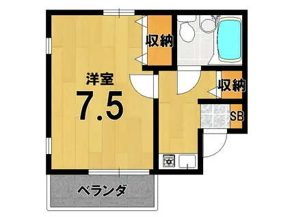 ハイツはみんぐ(1K/2階)の間取り写真