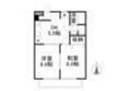 ピュアハイツ(2DK/1階)の間取り写真