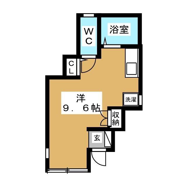 クレセール目黒(ワンルーム/1階)の間取り写真