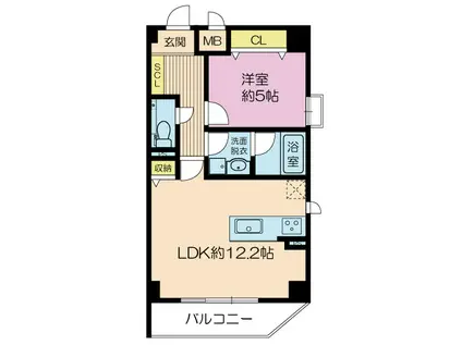 ゼクス九条(1LDK/7階)の間取り写真