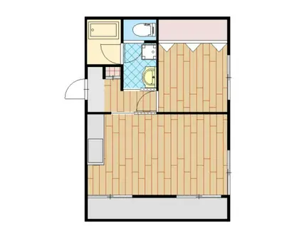 鳴戸ビル(1LDK/4階)の間取り写真