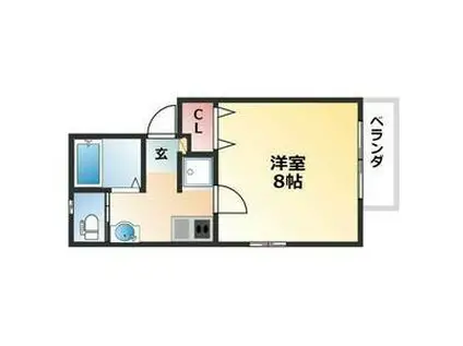 パレッタ安井(1K/1階)の間取り写真