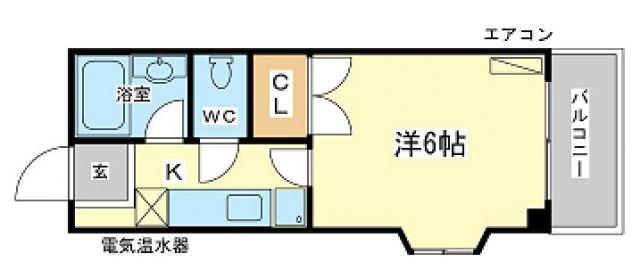 アイランド東今宿(1K/3階)の間取り写真