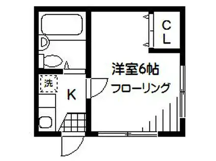 メゾン浜田山(1K/1階)の間取り写真