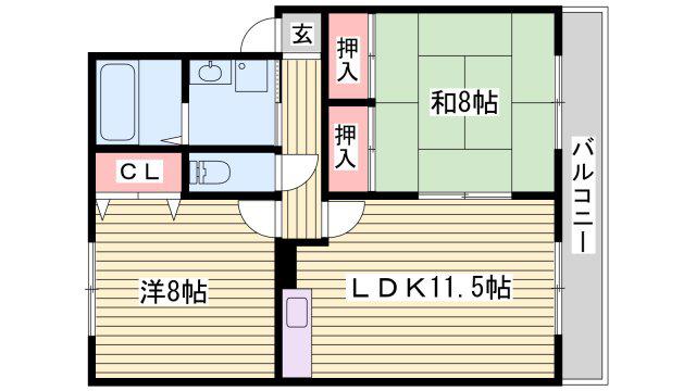 メゾンプランタニエール(2LDK/1階)の間取り写真