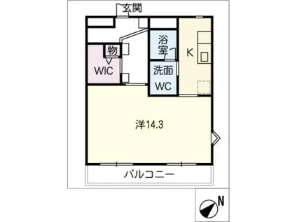 パークメゾン(1K/1階)の間取り写真